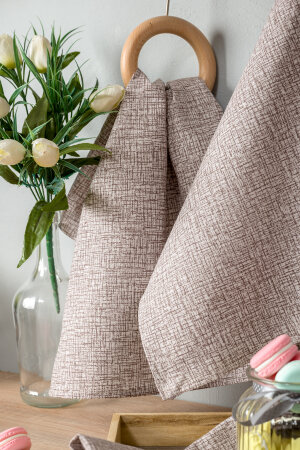 Полотенце кухонное Льняное полотно капучино