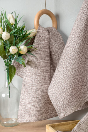 Полотенце кухонное Льняное полотно капучино