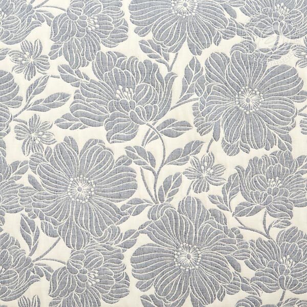 Покрывало Танец цветов сине-серое, жаккард