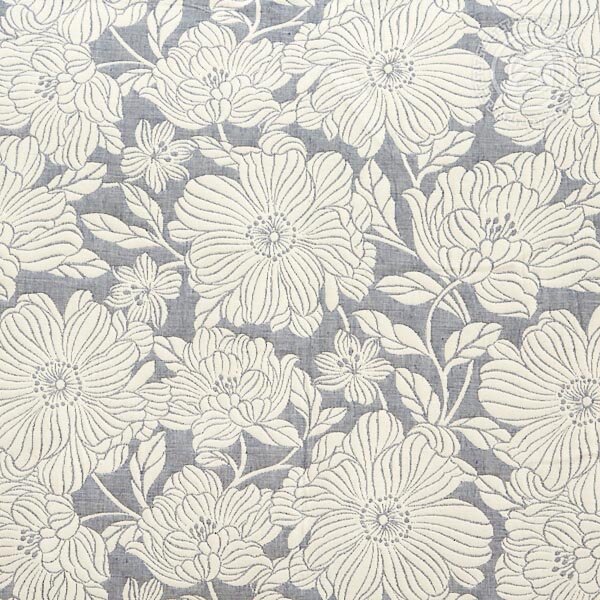 Покрывало Танец цветов сине-серое, жаккард