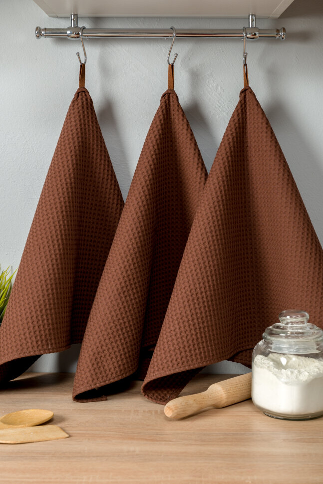 Полотенце кухонное Элегант в подарочной упаковке шоколад