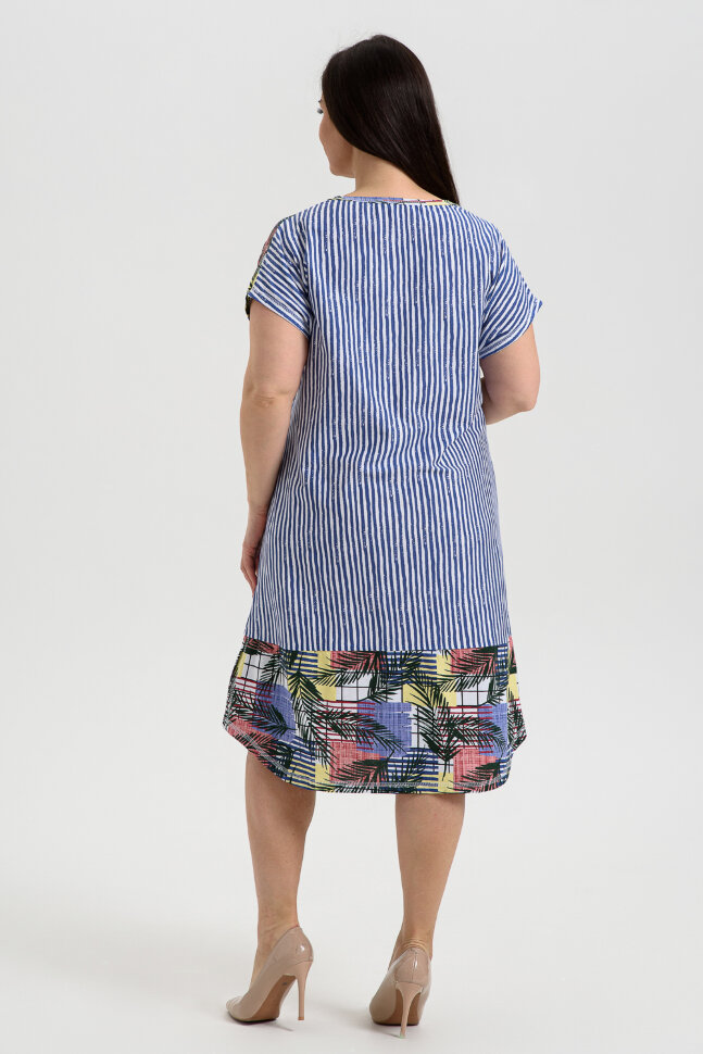 Платье женское 9253 пальмы индиго