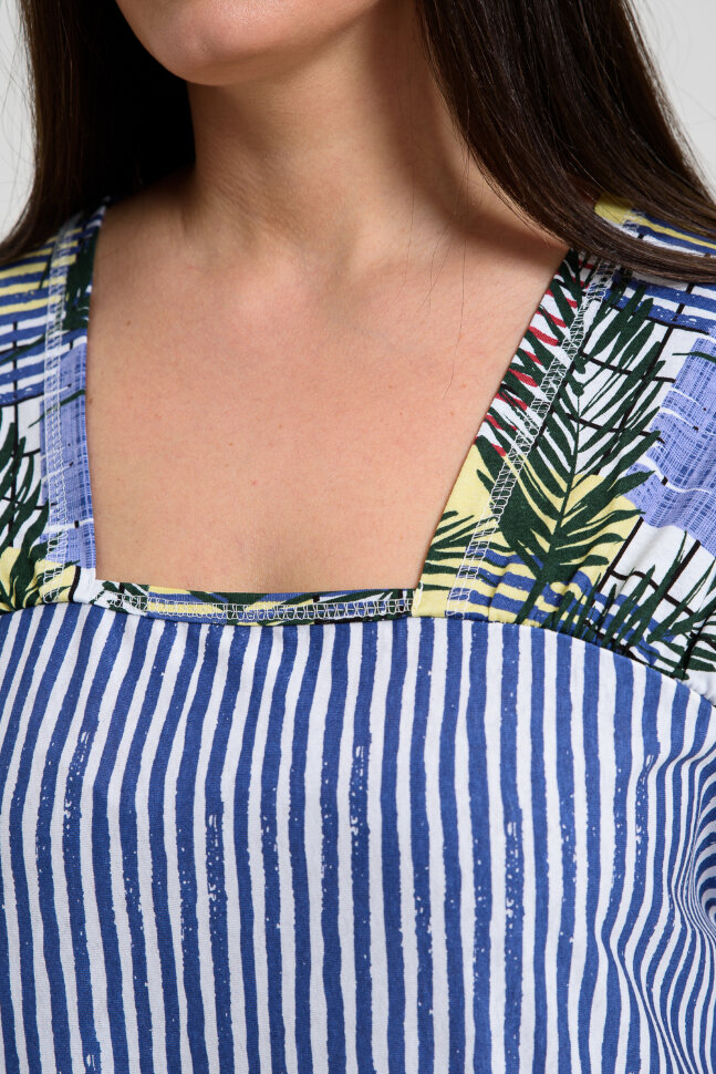 Платье женское 9253 пальмы индиго