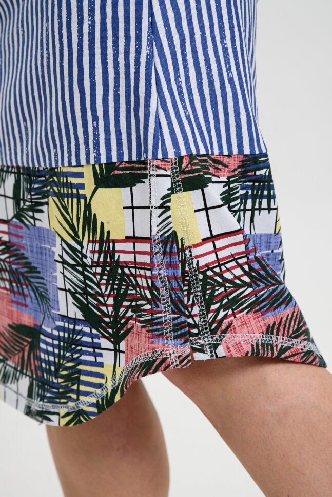 Платье женское 9253 пальмы индиго