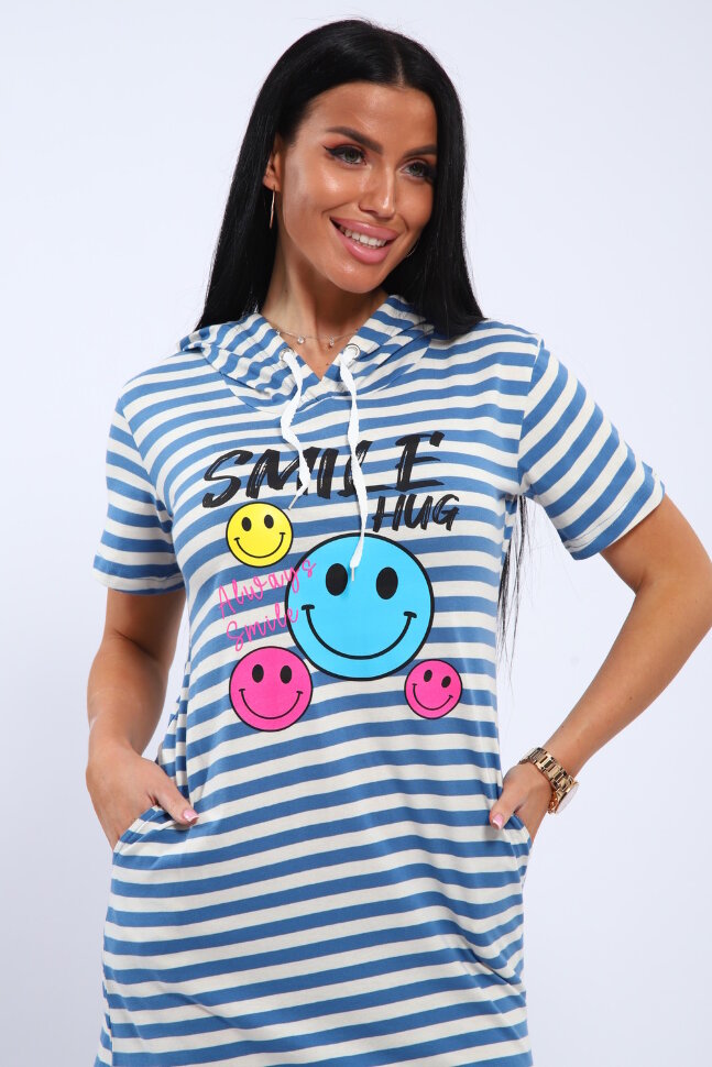 Платье женское ЕПЛ-1054 голубой