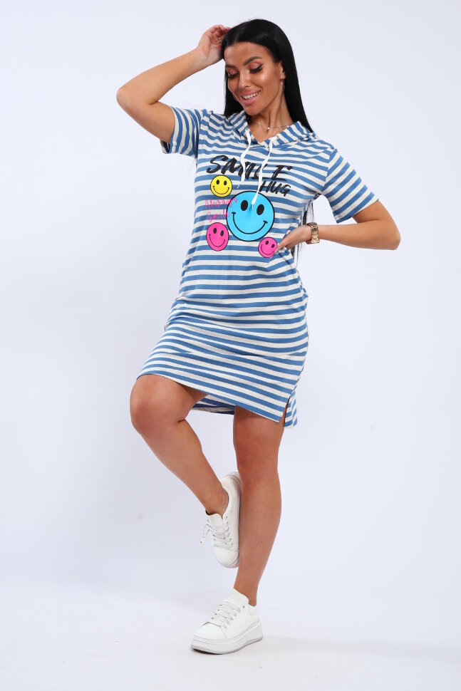 Платье женское ЕПЛ-1054 голубой