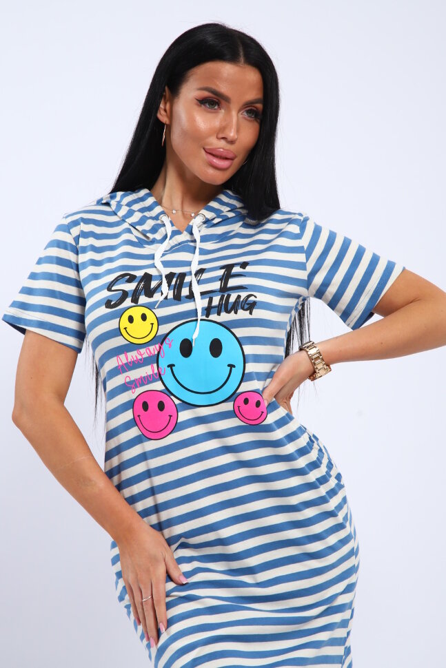 Платье женское ЕПЛ-1054 голубой