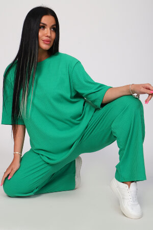 Женский костюм с брюками 78524 зеленый