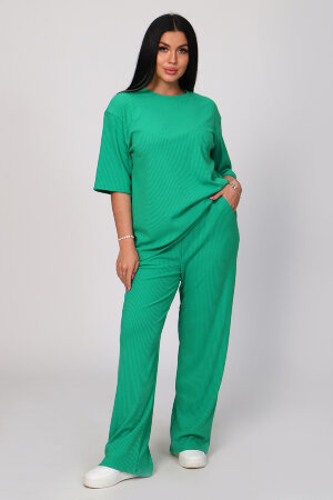 Женский костюм с брюками 78524 зеленый