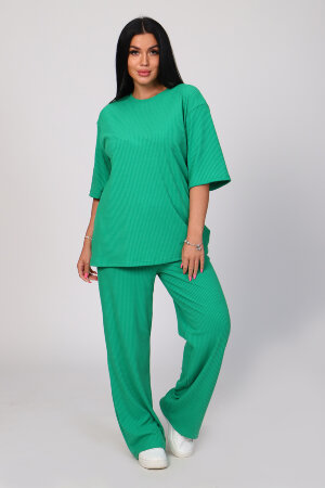 Женский костюм с брюками 78524 зеленый