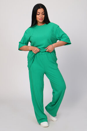 Женский костюм с брюками 78524 зеленый