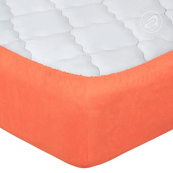 Простыня на резинке Персик, махра