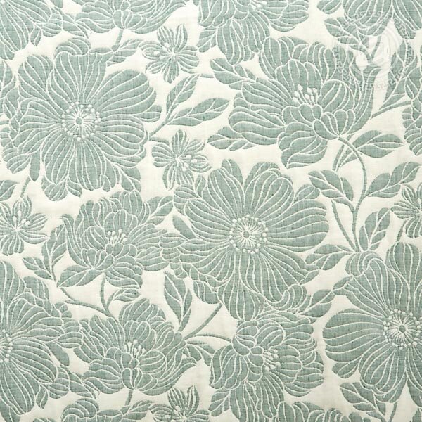 Покрывало Танец цветов зеленое, жаккард