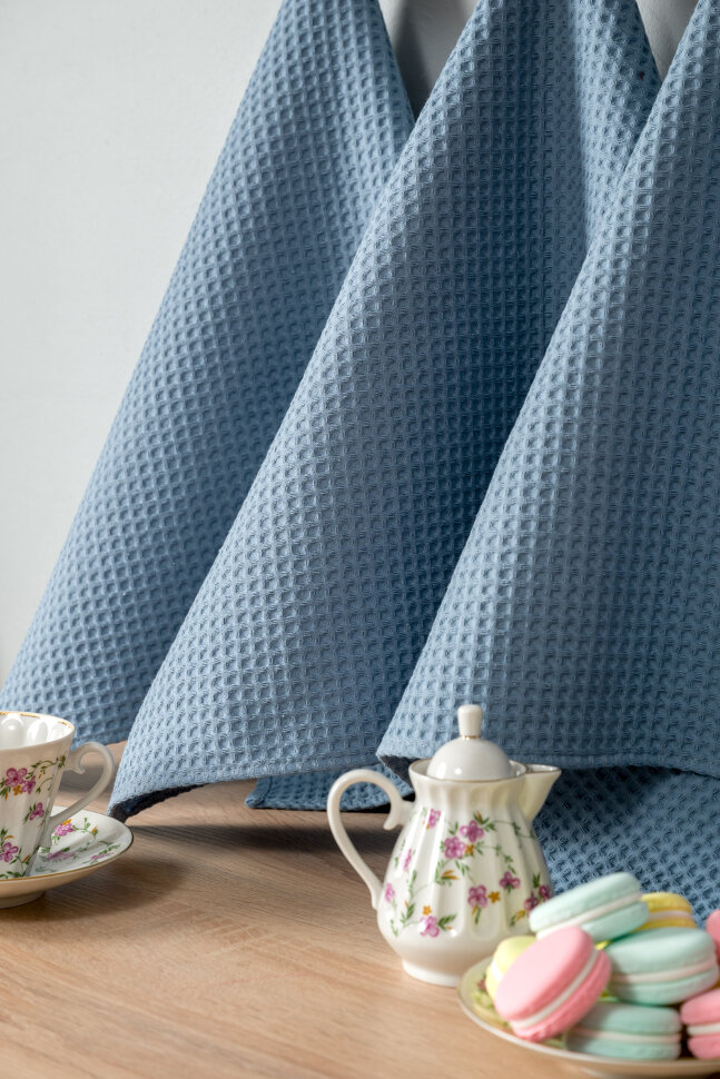 Полотенце кухонное Элегант в подарочной упаковке серо-голубой