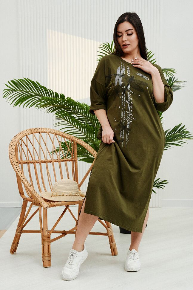 Платье женское 9186 хаки