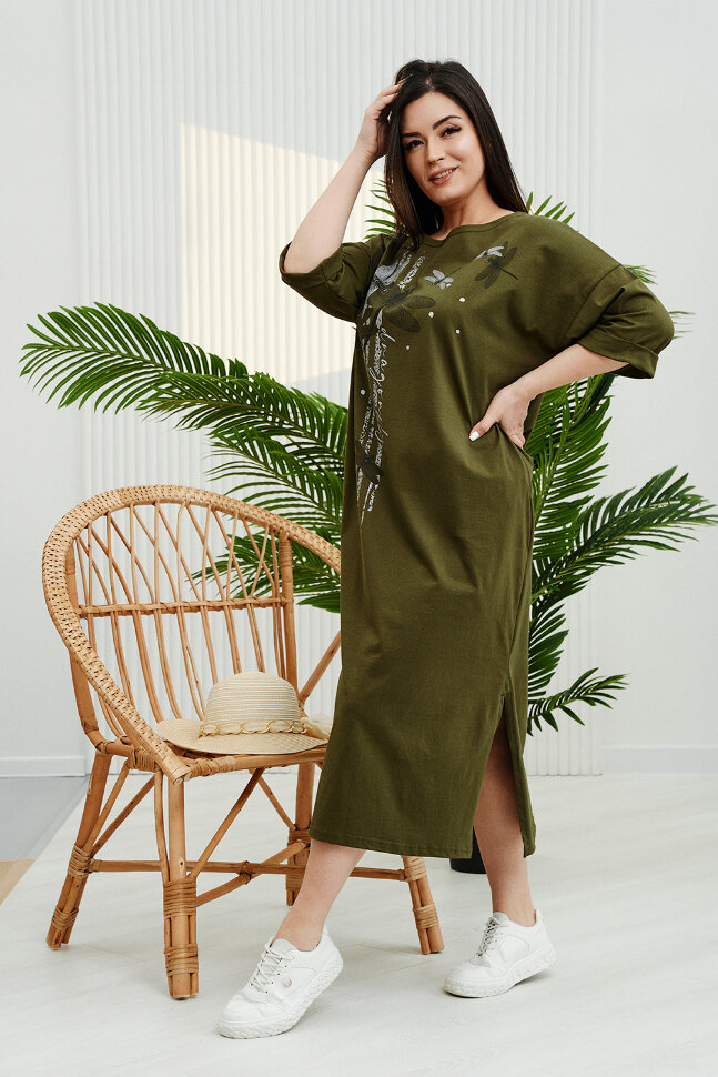 Платье женское 9186 хаки