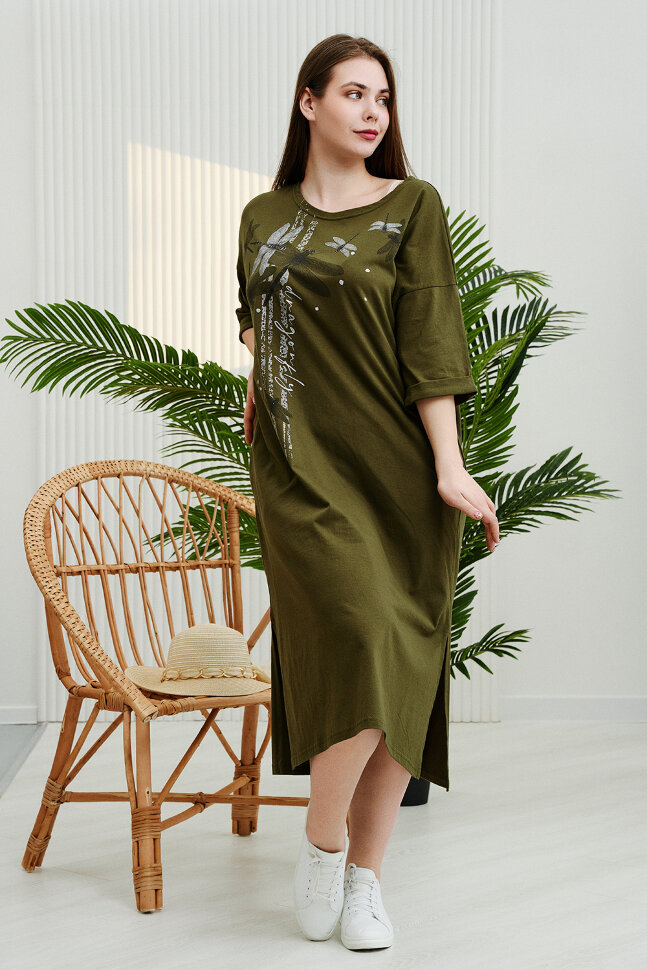 Платье женское 9186 хаки