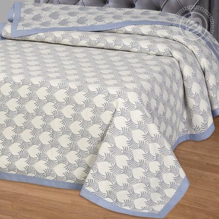 Покрывало Сара сине-серая, жаккард