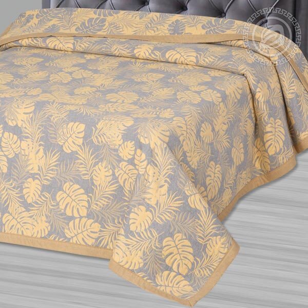 Покрывало Тропики серые, жаккард