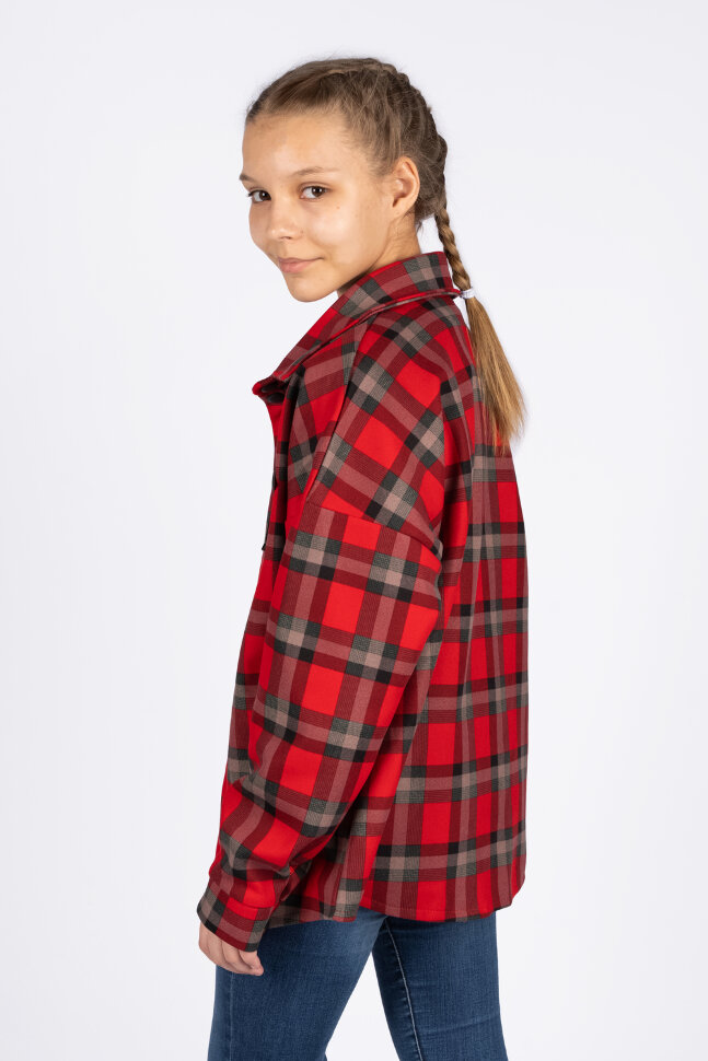 Детская рубашка для мальчика 62278 красная клетка