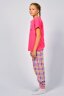 Пижама с брюками для девочки 91226 ярко-розовый/розовая клетка