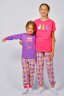 Пижама с брюками для девочки 91226 ярко-розовый/розовая клетка