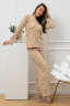 Женский костюм с брюками 18079 бежевый