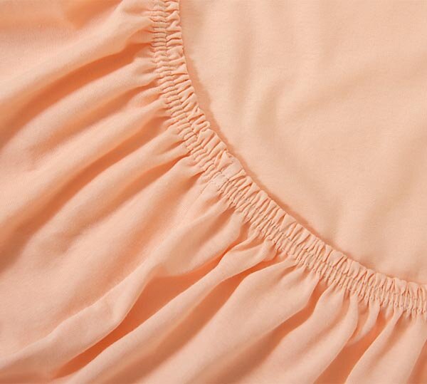 Простыня на резинке Персик, трикотаж