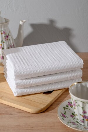 Полотенце кухонное вафельное в подарочной упаковке белый
