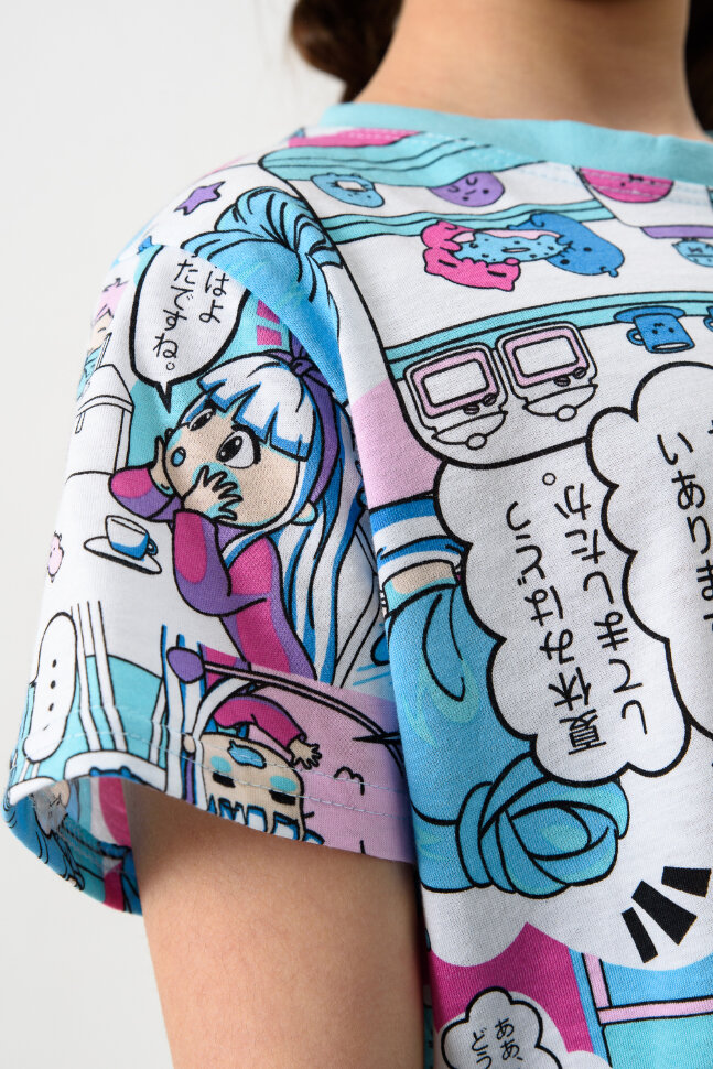 Пижама с брюками для девочки Киношка Аниме короткий рукав