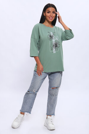 Женская туника 80038 фисташка