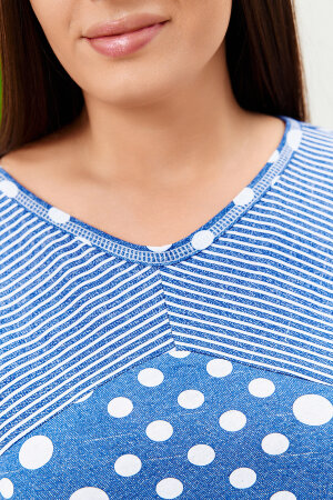 Женский костюм с бриджами 9204 полоса горох джинс