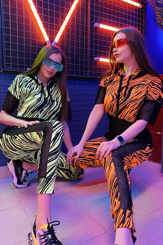 Женский костюм с брюками 8055 оранжевый