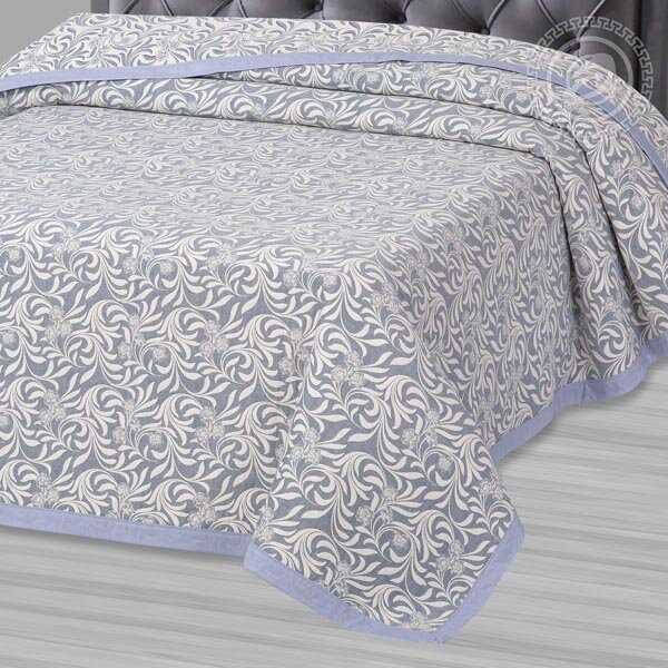 Покрывало Узор синий, жаккард