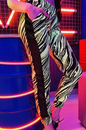 Женский костюм с брюками 8055 салатовый