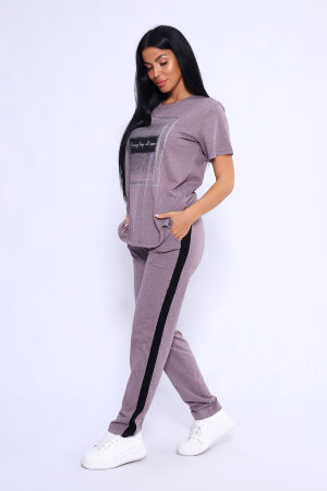 Женский костюм с брюками 65061 розовый