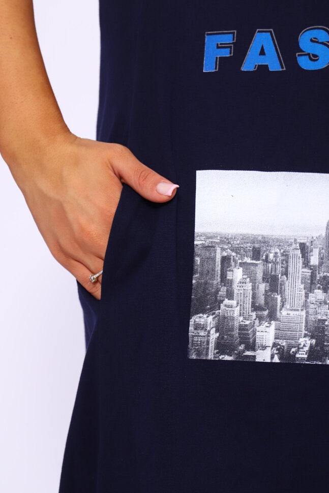 Платье женское 46650 темно-синий