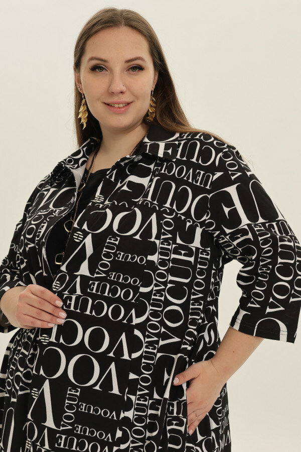 Платье- рубашка Мария черное ПГ-079-3