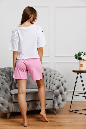 Женский костюм с шортами 8333 розовый темный