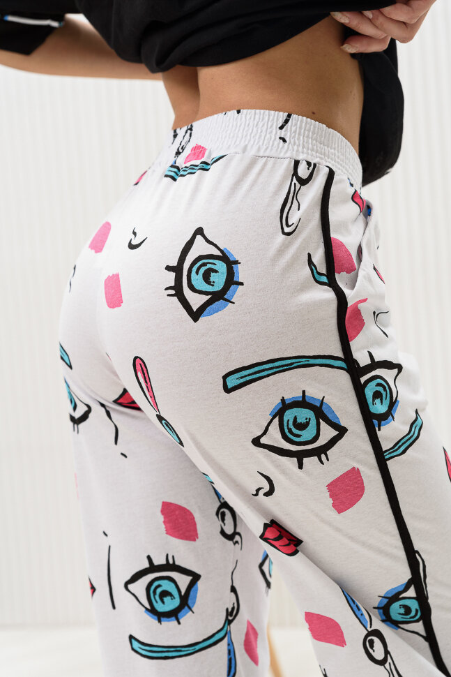 Женский костюм с брюками 8436 белый