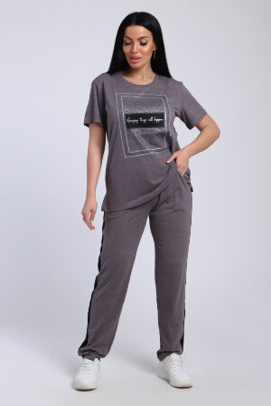 Женский костюм с брюками 65061 серый