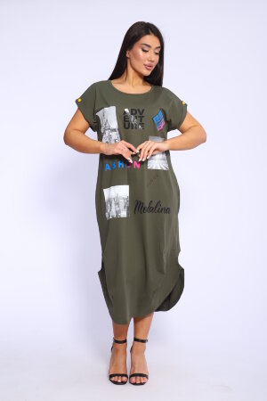 Платье женское 46650 хаки