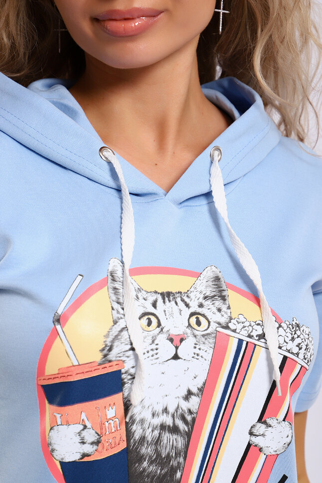 Платье женское ЕПЛ-1055 голубой