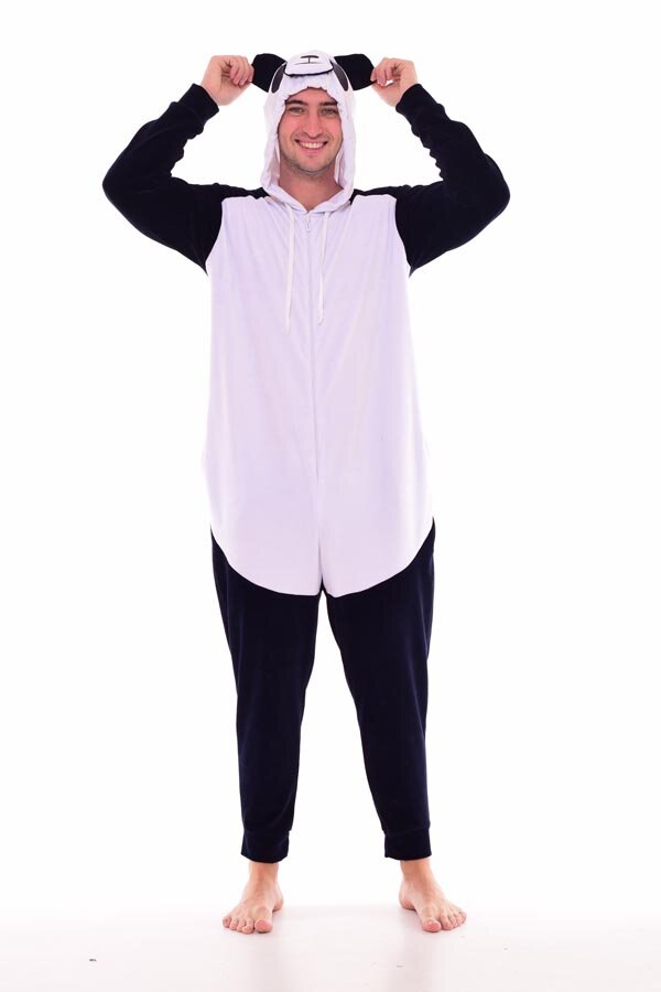 Пижама мужская кигуруми панда 9-146 (темно-синий)