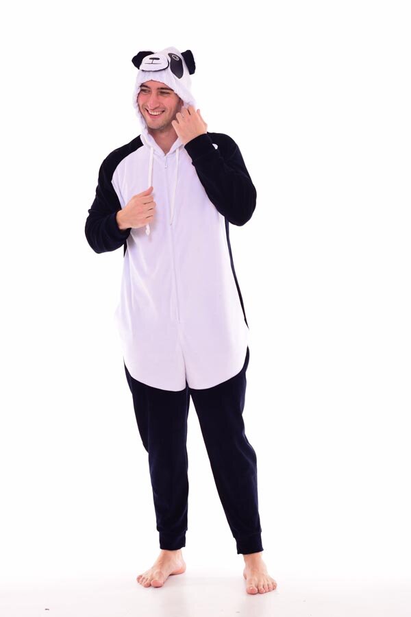 Пижама мужская кигуруми панда 9-146 (темно-синий)