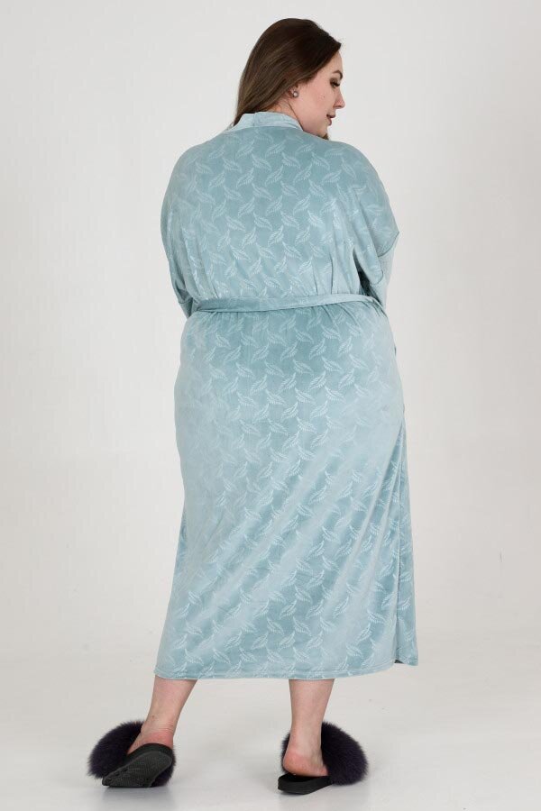 Халат велюр на запах мята ХВ-02