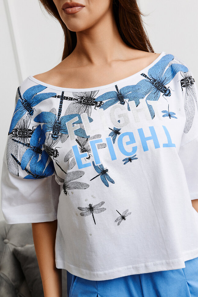 Женский костюм с шортами 8333 василек