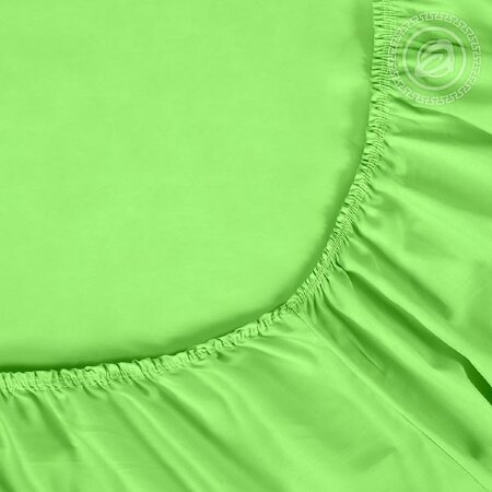 Простыня на резинке Салатовая, сатин