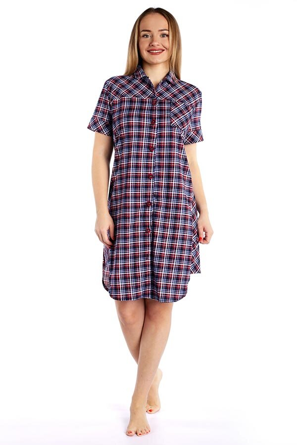 Халат Герда бордо клетка К-147