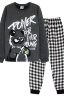 Пижама с брюками для мальчика 92213 темно-серый меланж/черная клетка